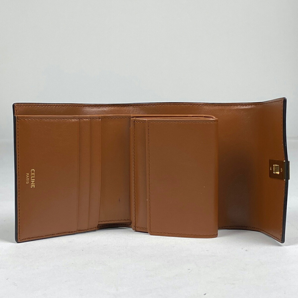 Celine Brown Leather Trifold Wallet - Picture 6 of 8